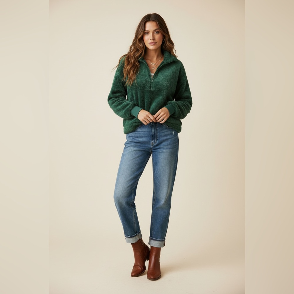 LuLaRoe Nancy Half Zip Pullover Jacket - Picture 2 of 6